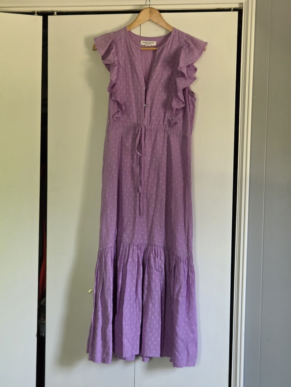 Emerson Fry Lavender Ruffled Maxi Dress